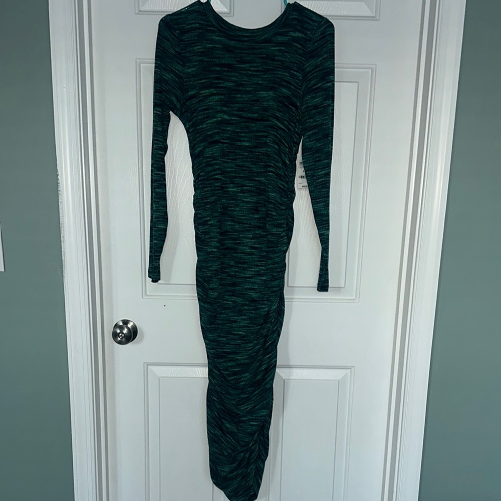 Casual Green Bodycon Long Sleeve Dress